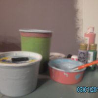 arts and crafts time! lets re-use cottage cheese containers, make pretty containers